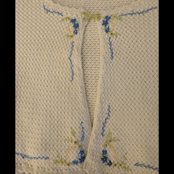 Anthropologie Embroidered Bell Sleeve Shrug - Picture 2 of 6